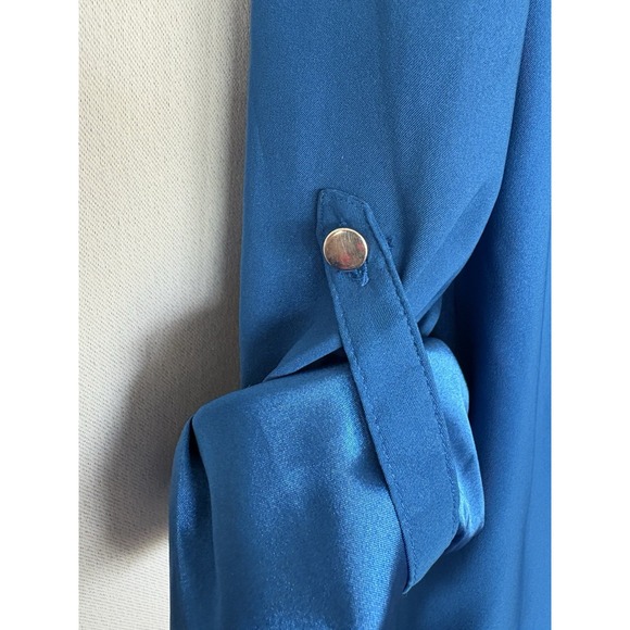 Style & Co. top blouse Size L Stretch long sleeve blue - Picture 5 of 5